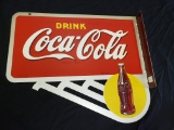 1946 Coca Cola Yellow Dot Flange Sign