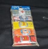 NOS Pack of Small Tin Litho Cars