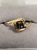 10k Cats Eye & Diamond Ring.