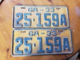 1933 Matching Georgia Car Tags