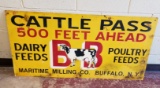 1950-60's Cattle Pass Ahead Sign