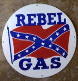 Reproduction Porcelain Rebel Gas Sign