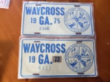 1972 & 1975 Waycross Ga City Tags