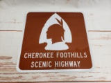 Cherokee Foothills Scenic Highway Sign