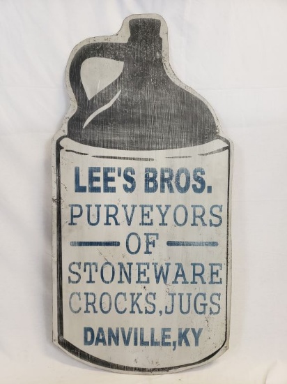 Lee's Bros Stoneware & Crocks, Jugs Steel Sign