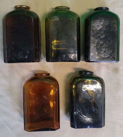 5 early Snuff Bottles 1880s