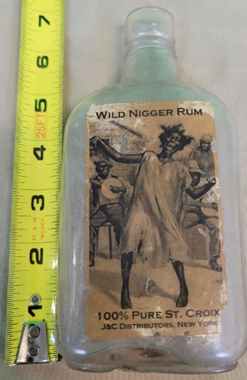 Rare 1880s Wild N Rum 8oz Bottle