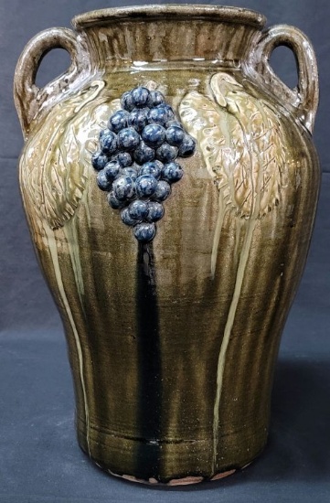 Stellar Clete Meaders Grape Decorated Vase 1983