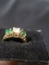 14K Emerald & Diamond Ring