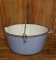 Early #8 Blue Enamel Cast Iron Pot