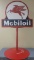 Rare Mobil Oil Key Hole Curb Stand Porcelain DS Sign