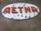 Rare 1956 AETNA Gasoline D/S Porcelain Pole Sign