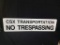 CSX Railroad No Trespassing Sign