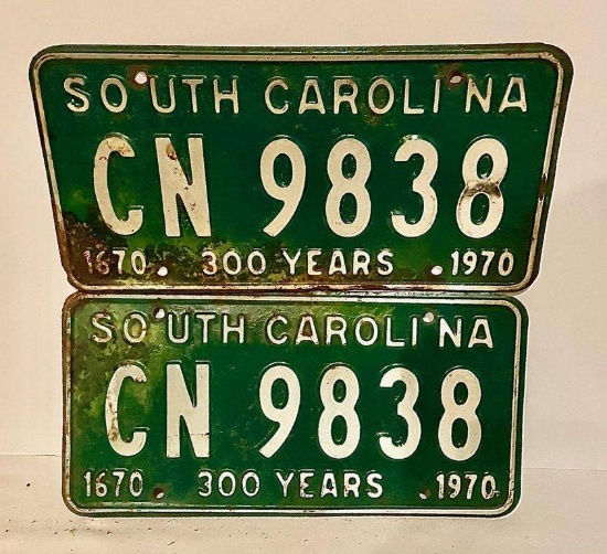South Carolina 300 Yr matching Tags