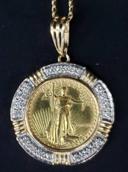 1987 $10 Gold Coin in 14k Bezel