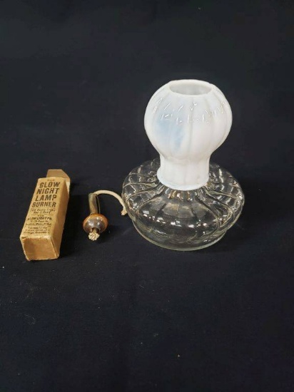 Late 1800's Glow Night Lamp NOS