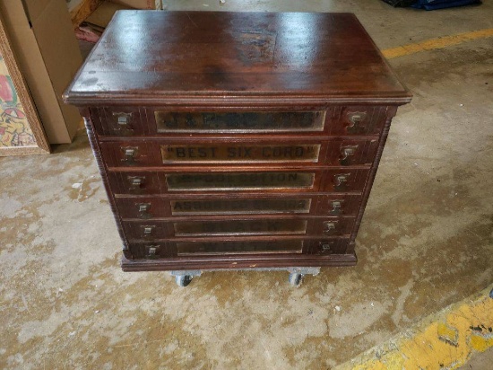 Fine JP Coats Oak Spool Display Circa 1900s