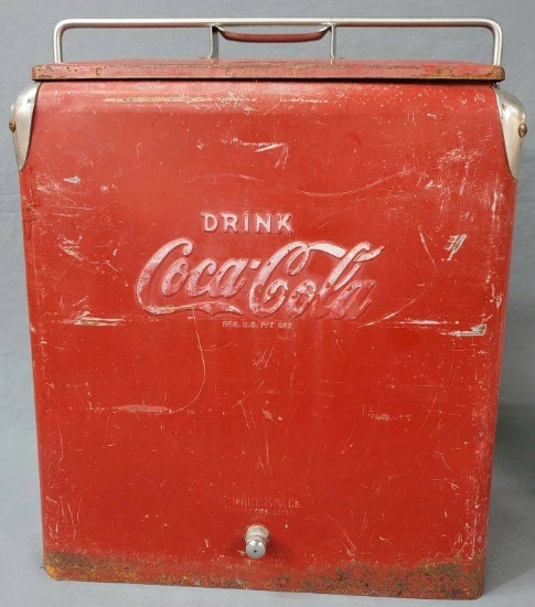Rare Coca Cola Cooler With Snack Tray