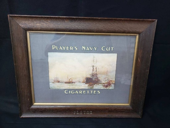 Fine Early Framed Players Navy Cut Cigarettes Add