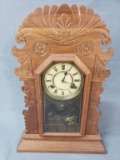 Antique Waterbury 8 Day Press Carved Clock