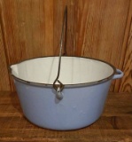 Early #8 Blue Enamel Cast Iron Pot