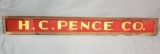 HC Pence CO. Gold Leaf Reverse On Glass