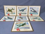 Rare Coca Cola WWII FIghter ID Lithographs