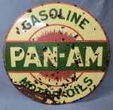 Rare Pan Am Gasoline Porcelain Sign