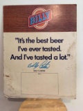 Autographed Billy Beer Cardboard SIgn