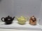 (3) Collectible Teapots: Hall Yellow Teapot,