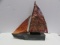 (1) Handmade Copper Sailboat Sculpture, 13 3/8 