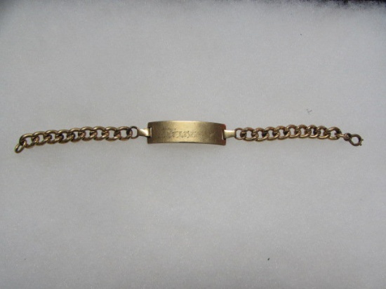 12 Kt Yellow Gold Filed ID Bracelet engrave