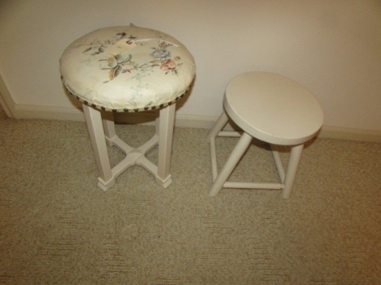 (2) Painted Stools