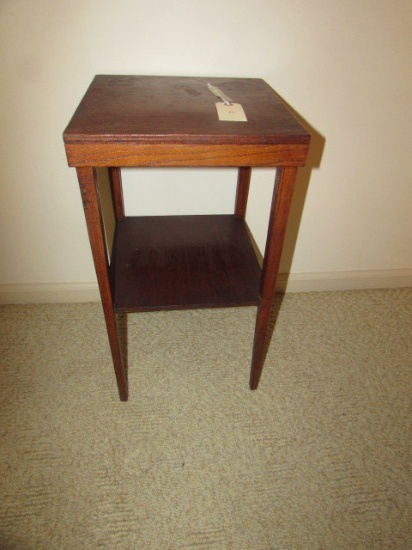 Handmade 2-Tier Table 13 1/8" Square, 23 7/8" H