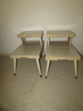 (2) Mid-Century Modern Step End Tables - Blonde