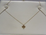 18 Kt Yellow Gold & Diamond Pendant on 16 1/4