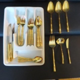 Set of Gold Plated Stainless Flatware by Supreme