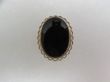 14 Kt Yellow Gold & Onyx Pin/Pendant