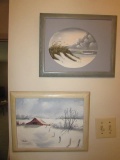 (2) Framed Paintings (1) 16 1/4