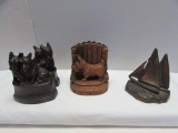 Pair of Vintage Scottish Terrier Wooden Bookends,