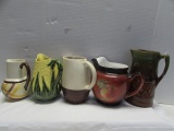 (5) Ceramic Pitchers