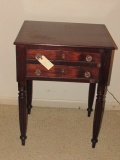 Antique 2-Drawer Stand w/ Brass Escutcheons and