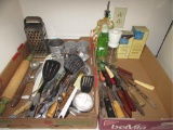 (2) Boxes of Assorted Kitchen Gadgets, Knives,