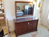 Double Dresser & Mirror by Bassett Furniture