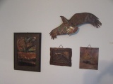 (3) Handmade Copper Wall Plaques and (1) Handmade