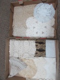 (2) Boxes of Assorted Crocheted Doilies, etc.