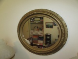 Ornate Framed Oval Mirror, 21 7/8
