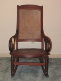 Antique Oak Rocking Chair w/ Cane Back
