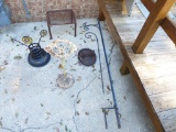 Assorted Iron Plant Stands & Yard Decorations.