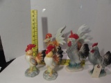 (2) Pair of Ceramic Rooster Figurines